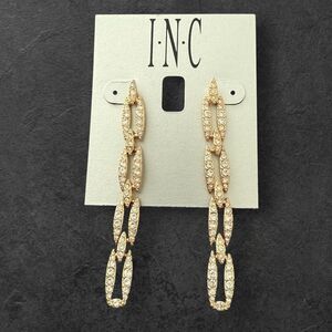 INC International Concepts Gold-Tone Cry Link Linear Chain Link Earrings